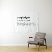 Troglodyte - Funny Cave Dweller Caver Speleology Wandteppich (Beispiel (Horizontal))