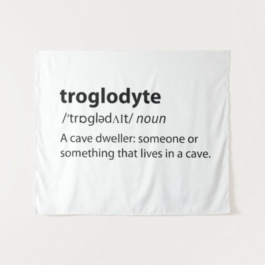 Troglodyte - Funny Cave Dweller Caver Speleology Wandteppich (Vorderseite (Horizontal))