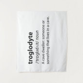 Troglodyte - Funny Cave Dweller Caver Speleology Wandteppich (Vorderseite)