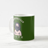 "TROGLODYTES UNITE" lustiger Stein-Age-Caveman Kaffeetasse (Vorderseite Links)