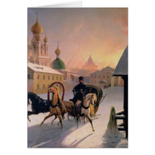 Troika auf der Straße im St. Petersburg, 1850s