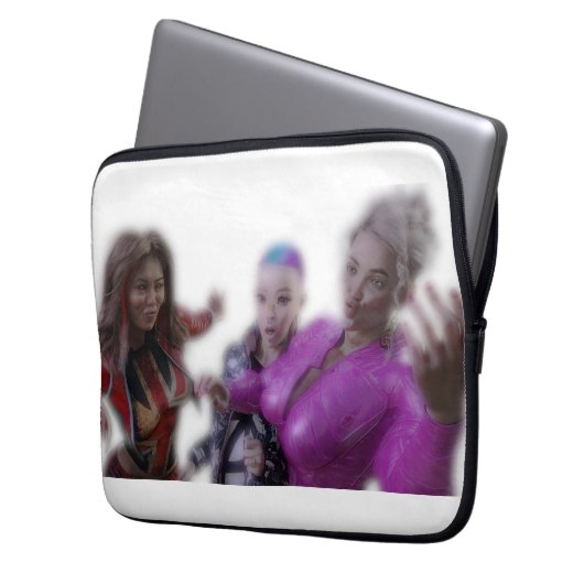 Trois Drôles de Dames Laptopschutzhülle (Vorderseite Links)