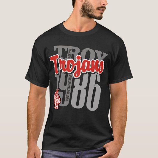 Troja-Trojan-schwarzes T-Shirt (Vorderseite)