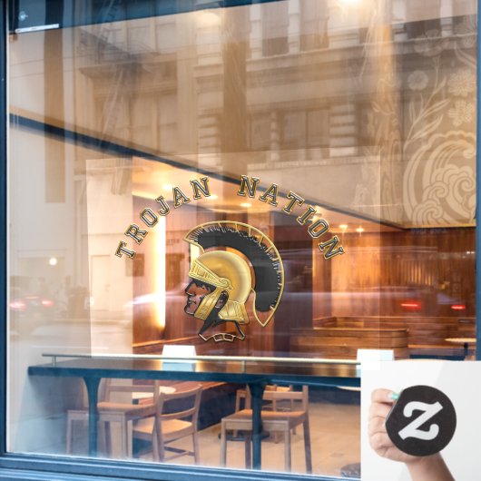 Trojan Nation Window Clying Fensteraufkleber (Café-Fenster)