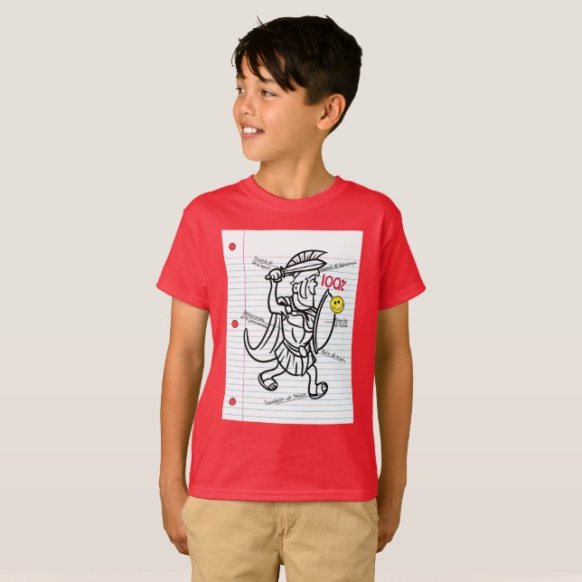 Trojan Soldier Rüstung des T - Shirt der Hausaufga (Vorne ganz)