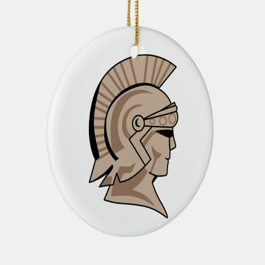Trojaner oder Spartan Mascot Keramik Ornament (Rechts)