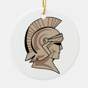 Trojaner oder Spartan Mascot Keramik Ornament