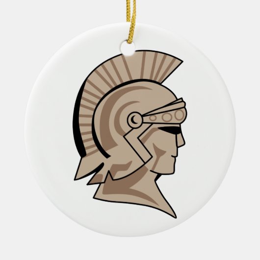 Trojaner oder Spartan Mascot Keramik Ornament (Vorne)