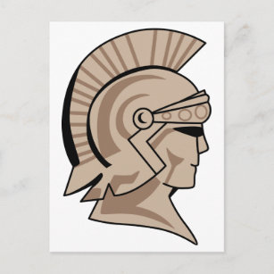 Trojaner oder Spartan Mascot Postkarte