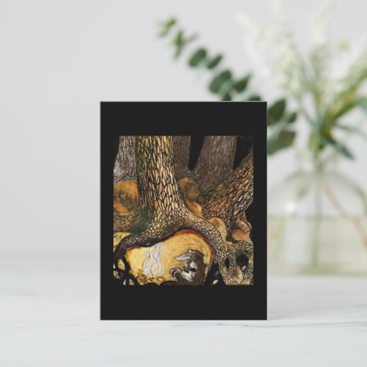 Troll am Campfire Postkarte (Stehend Vorderseite)