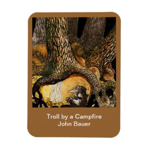 Troll am Lagerfeuer Magnet
