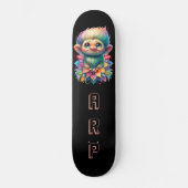 *~* Troll AP89 Hippie Neon Black Initials Blume Skateboard (Vorderseite)