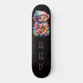 *~* Troll AP89 Hippie Neon Whimsical Initial Niedl Skateboard