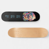 *~* Troll AP89 Neon Black Initials Fun Blume Skateboard (Horizontal)