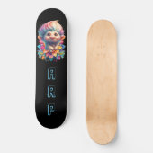 *~* Troll AP89 Neon Black Initials Fun Blume Skateboard (Vorderseite)