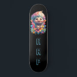 *~* Troll AP89 Neon Black Initials Fun Blume Skateboard<br><div class="desc">(Suchen Sie den Code AP89 für Troll-Objekte und AP88 für mittelalterliche Themen ) Einfache Übertragung auf andere Zazzle-Produkte. Skateboard im Hintergrund. Die NEON Farben nur Pop Anpassen / Personalisieren Sie Ihre INITIALE / MONOGRAM. Niedlicher lustiger Langhaartroll. Helle RAINBOW Neonfarben. Dies ist ein beliebtes Trending Design für jemanden, der alle Dinge...</div>