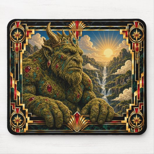Troll, Art Deco Mythisch Mousepad (Vorne)