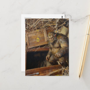 Troll betritt ein Portal Postkarte