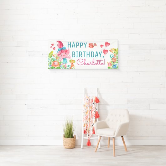 Troll Birthday Party Banners Banner (Insitu)