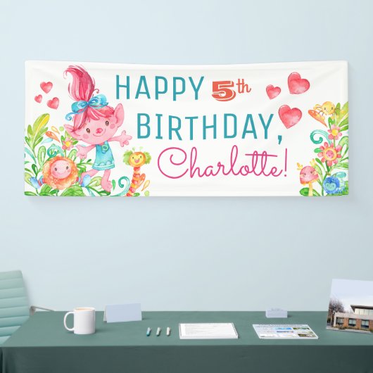 Troll Birthday Party Banners Banner (Messe)
