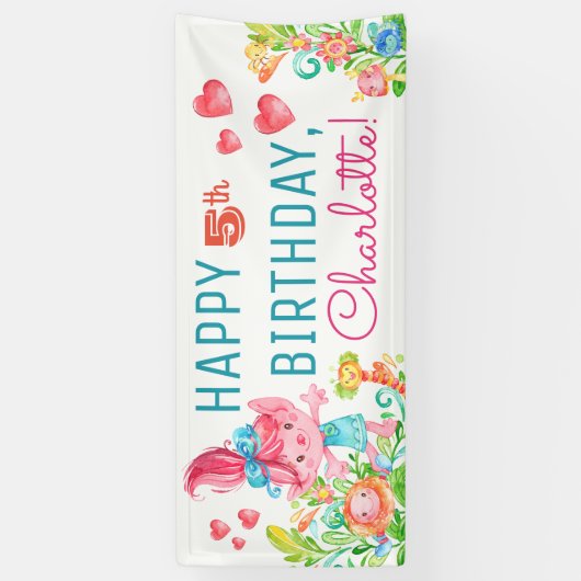Troll Birthday Party Banners Banner (Vertikal)