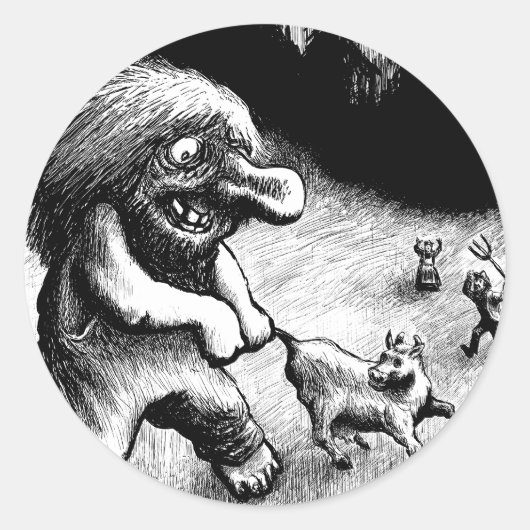 Troll-Clipart-13 Runder Aufkleber (Vorderseite)