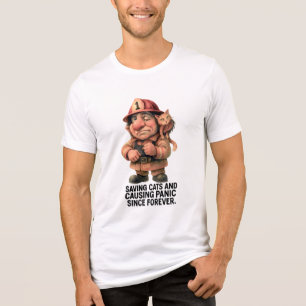 Troll-Feuerwehrmann - Rettend Katzen und Panik aus Tri-Blend Shirt