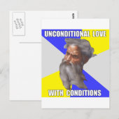 Troll-Gott bedingungslose Liebe Postkarte (Vorne/Hinten)