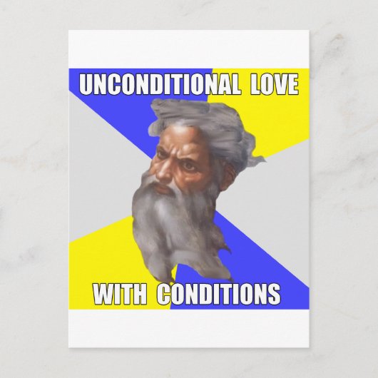 Troll-Gott bedingungslose Liebe Postkarte (Vorderseite)