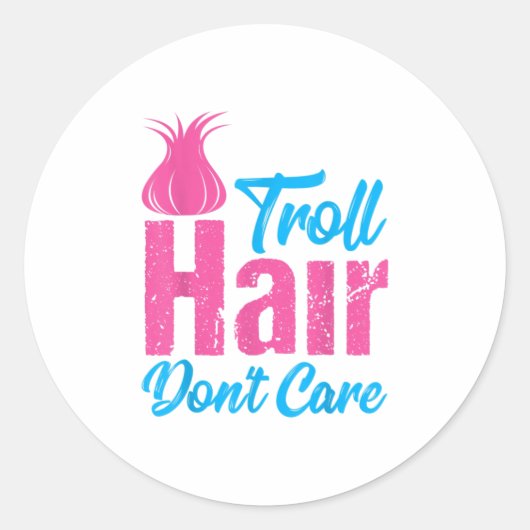 Troll Hair Dont Care Halloween Gi Runder Aufkleber (Vorderseite)