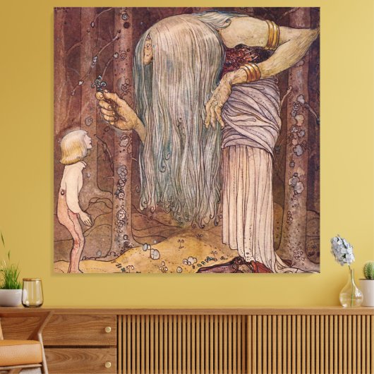 "Troll Herb" Wasserfarbe von John Bauer Leinwanddruck (Insitu (Wohnzimmer))