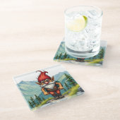 Troll Hiking in Norway, Glass Coaster Glasuntersetzer (Schrägansicht)