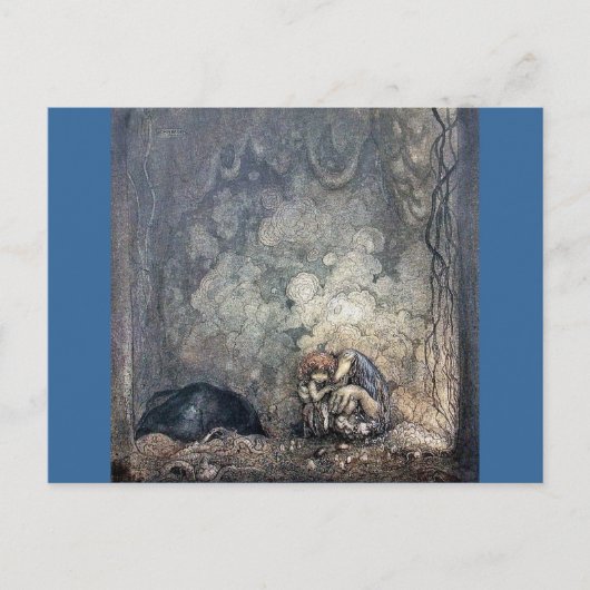 Troll-Holding Postkarte (Vorderseite)