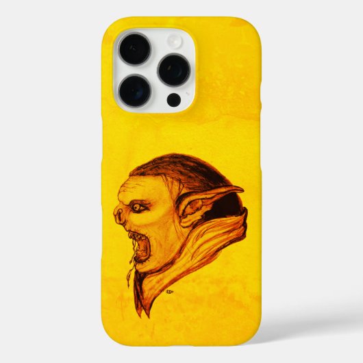 Troll in Schwarz-Gelb-Design Case-Mate iPhone Hülle (Rückseite)