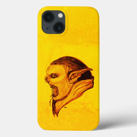Troll in Schwarz-Gelb-Design Case-Mate iPhone Hülle (Rückseite)