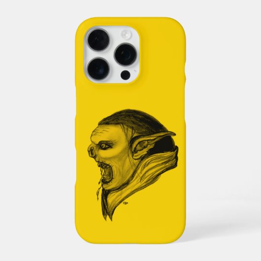 Troll in Schwarz-Gelb-Design iPhone Hülle (Rückseite)