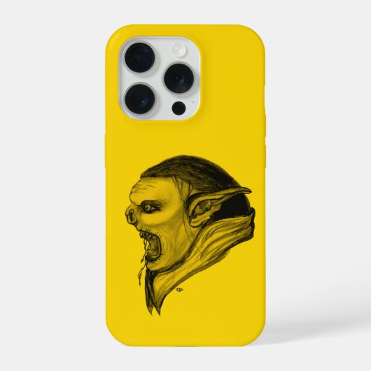 Troll in Schwarz-Gelb-Design iPhone Hülle (Rückseite)