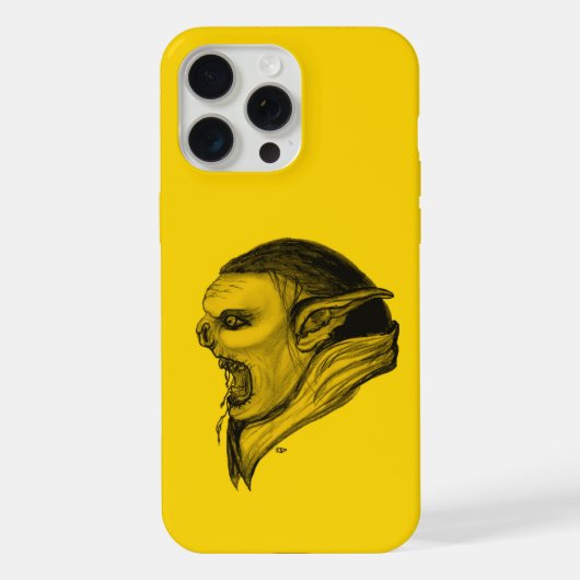 Troll in Schwarz-Gelb-Design iPhone Hülle (Rückseite)