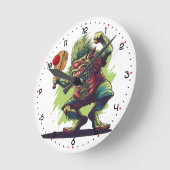 Troll in the Kitchen Pickleball  Runde Wanduhr (Winkel)