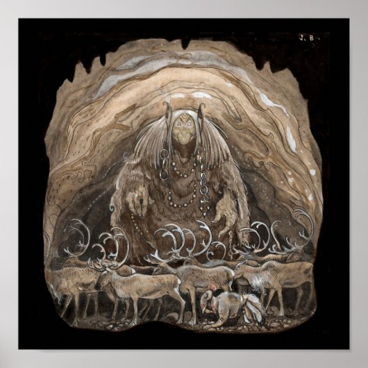 Troll, Junge und Rentier Poster (Vorne)