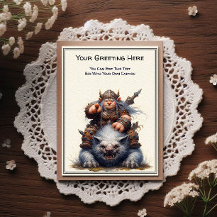 Troll-Kriegerin für jeden Anlass Storybook Postkarte