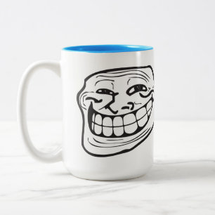 Troll LeMe Memes TROLLING GESICHT FUNNY - BEARBEIT Zweifarbige Tasse