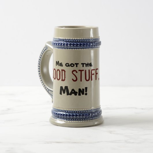 Troll "Me got the good stuff, man!" Bierglas (Vorderseite Links)