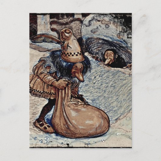 Troll mit der Hand in einer Tasche Postkarte (Vorderseite)