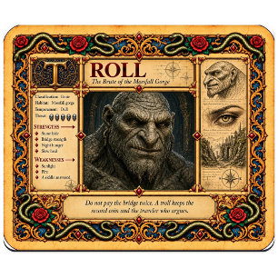 Troll, mittelalterliche Bestiarien-Kunst Mousepad