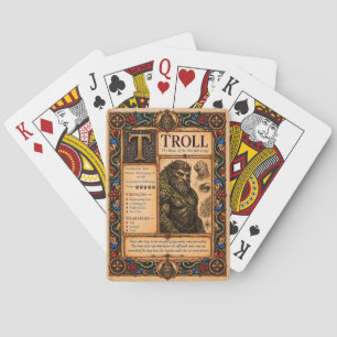 Troll, mittelalterliche Bestiarien-Kunst Spielkarten