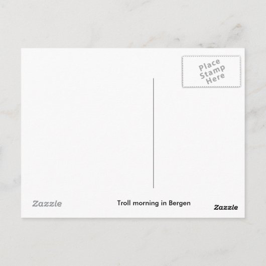 Troll-Morgen Postkarte (Rückseite)