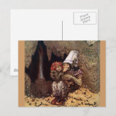 Troll Mutter neben dem Campfeuer Postkarte (Vorne/Hinten)