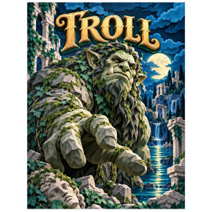 Troll, Paper Cut Monster Postkarte