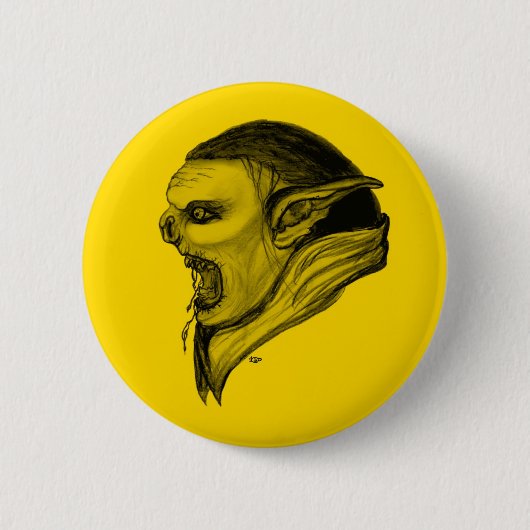 Troll schwarz gelb design button (Vorderseite)